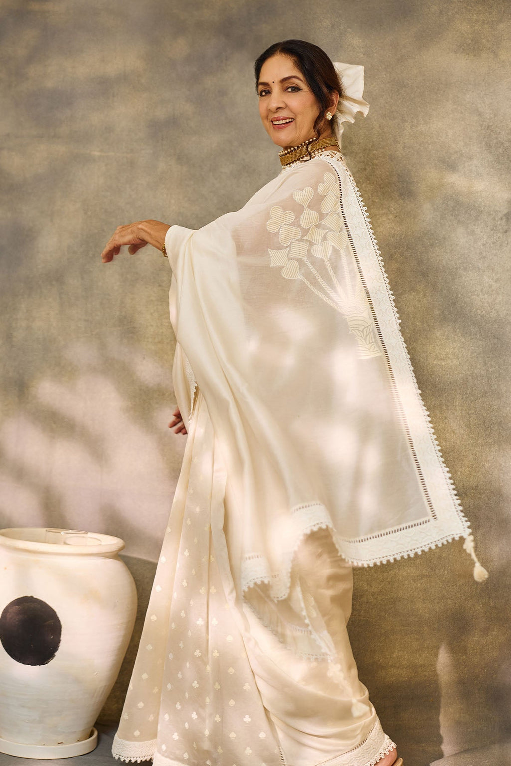 Ivory All Fours Saree