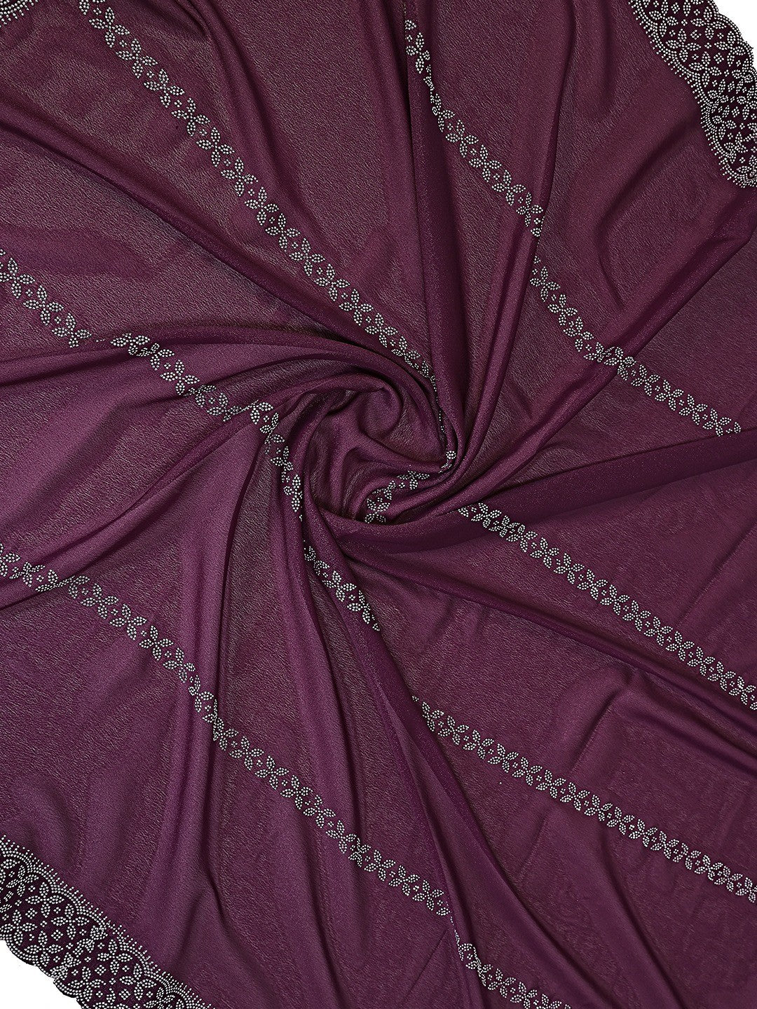 Timeless Wine Star Georgette Saree With Sparkling Swarovski Embellishment Work