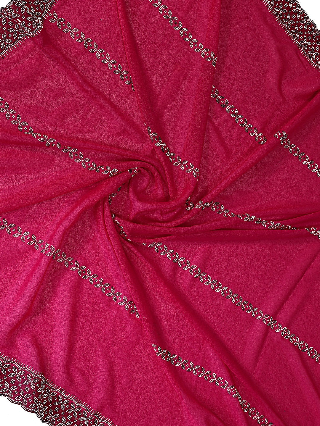 Timeless Rani Pink Star Georgette Saree With Sparkling Swarovski Embellishment Work