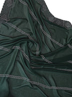 Designer Bottle Green Star Georgette Saree Featuring Intricate Swarovski Embellishment With Unstitched Blouse Peice