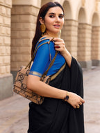 Charming Black Solid Mulmul Cotton Saree Highlighted By Zari Weaving Border & Tassel Pallu