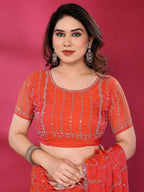 Radiant Gajari Pink Striped Pattern Satin Silk Saree Featuring Intricate Sequins & Beads Embellishment