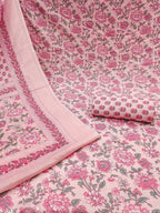 Exclusive Light Pink Floral Printed Rayon Dress Material With Delicate Design Finish