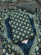 Exclusive Blue Floral Printed Rayon Dress Material With Delicate Design Finish
