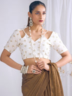 Graceful Brown Art Silk Party Wear Saree With Minimal Solid Design & Tassel Pallu