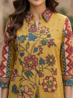 Trendy Olive Cotton Two-Piece Set for Casual & Office Wear