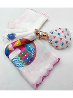 Stylish White Linen Saree with Multicolor Printed Motifs Minimal Elegant Look
