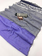 Stylish Lavender Linen Saree with Multicolor Printed Motifs Minimal Elegant Look