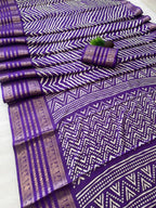 Purple Dola Silk Saree with Leheriya Pattern Modern Ethnic Style