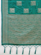 Sea Green Silk Blend Saree with Delicate Zari Work Lightweight Festive Style