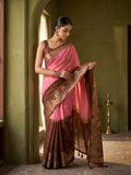 Chic Multicolor Chinon Saree with Zari Work Minimal Elegant Style