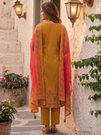Mustard Pure Cotton Straight Cut Salwar Suit with Printed Dupatta Elegant Look