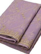Sophisticated Lavender Georgette Saree Showcasing Sequins & Golden Thread Embroidery