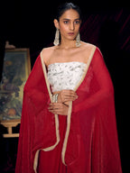 Classic Red Solid Art Silk Saree With Refined Lace Border Work