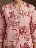 Premium Peach Rayon Top with Floral Design Elegant Casual Look