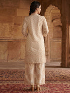Off White & Rust Pure Cotton Salwar Suit with Printed Design and Matching Dupatta Easy Fit Wear