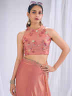 Premium Peach Art Silk Saree With Stone & Cutdhana Border Embellishment