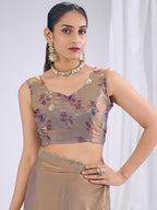 Premium Beige Art Silk Saree With Stone & Cutdhana Border Embellishment