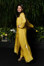 Spiced Ochre Pop Pendant Anarkali Set