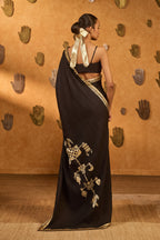 Black Wishdrop Gota Saree