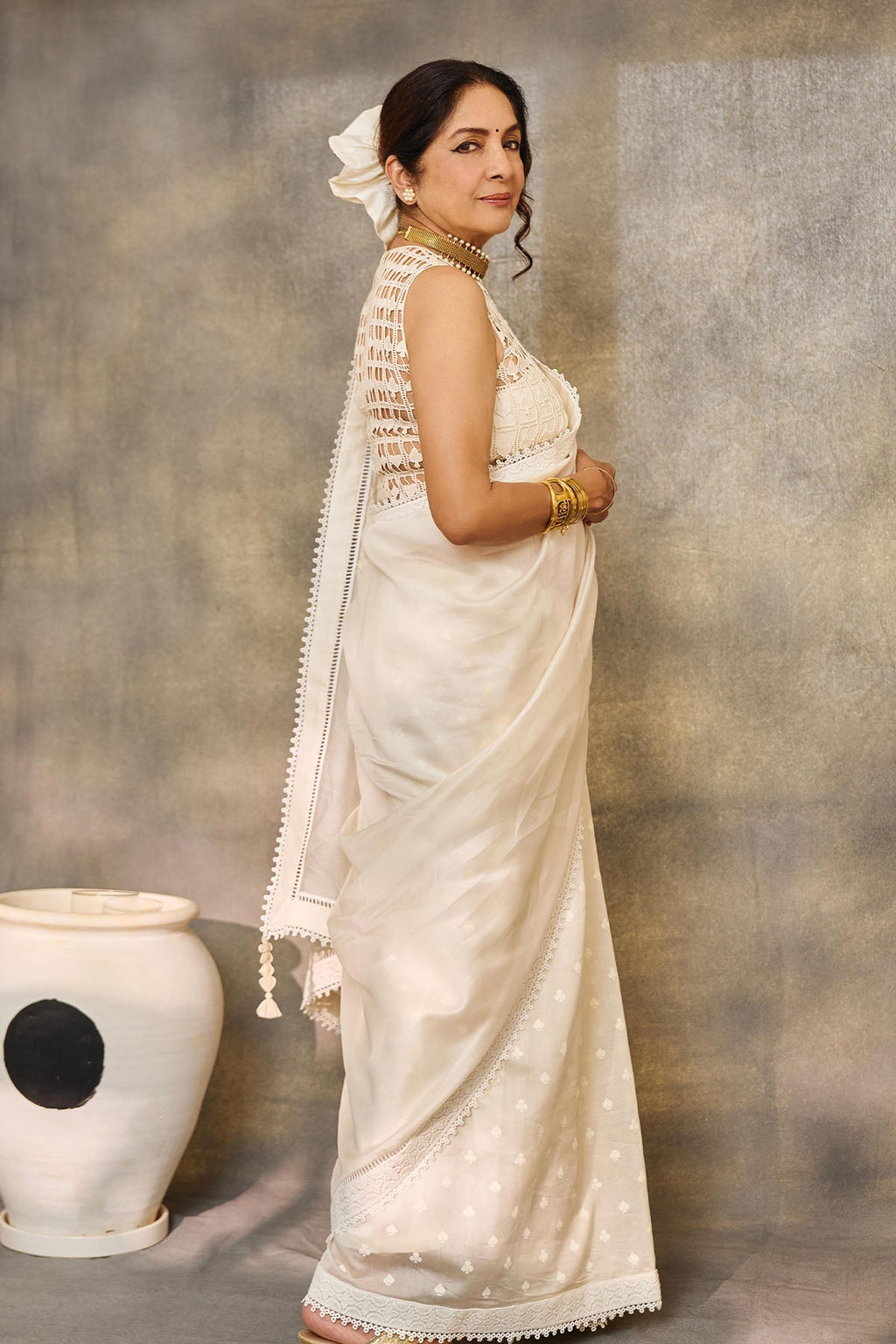 Ivory All Fours Saree