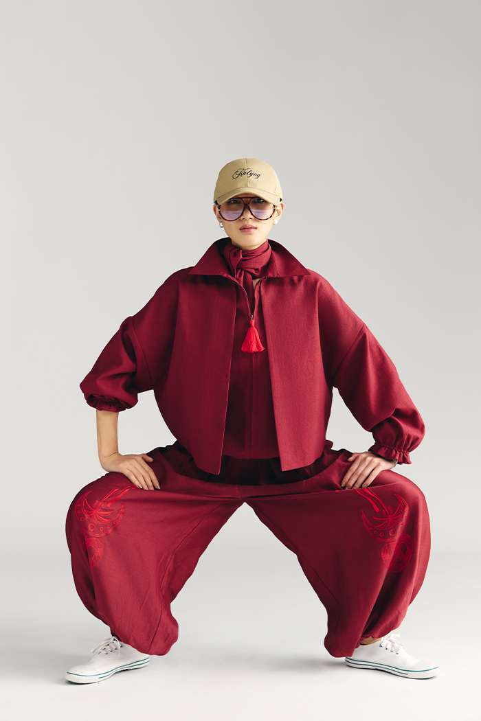 Maroon Pine-Code of Jungle Bakery Co-Ord Set