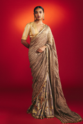 Grey Moonfield Zari Stripes Saree
