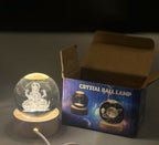 3D Crystal Ganesha Creative Engraved Crystal Ball Night Light Ganesh Ganesha