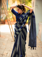 Multi color office wear khadi cotton saree [Product Code: 47339]