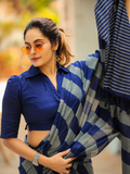 Multi color office wear khadi cotton saree [Product Code: 47339]