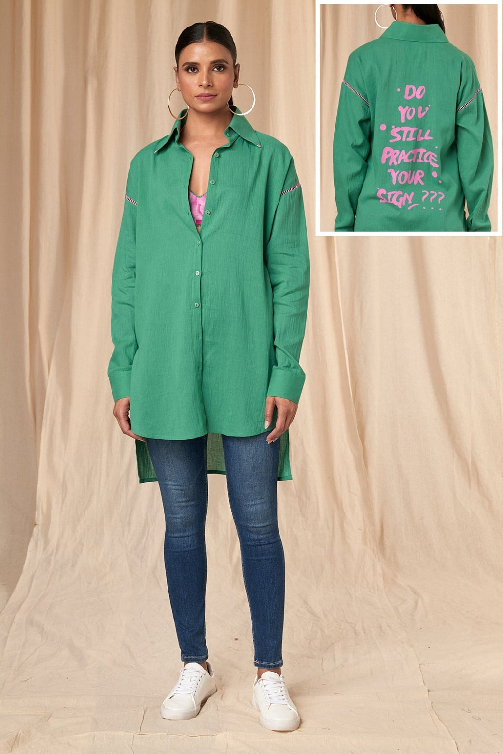 Green Slogan Shirt