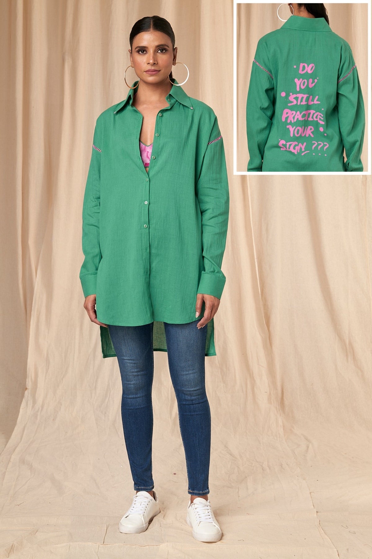 Green Slogan Shirt