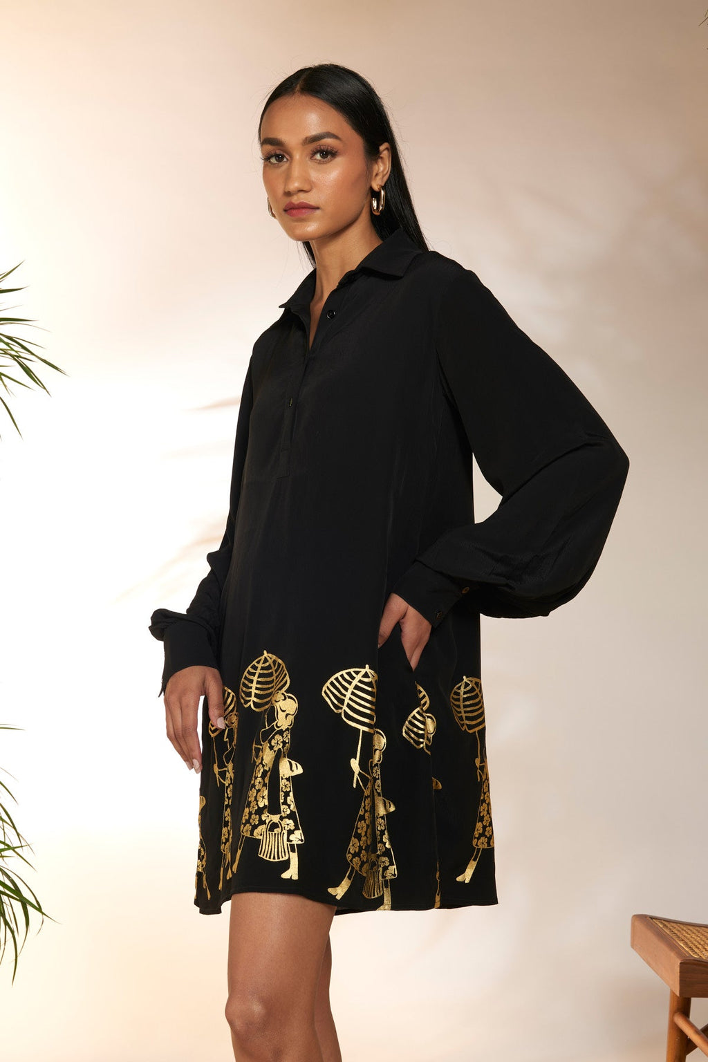 Black Sunny Days Collar Dress