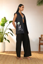 Black Tropicool Sleeveless Blazer