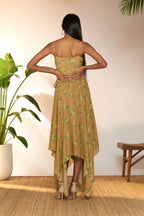 Tan Lemon Frenzy Handkerchief Dress