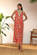 Red Checkmate Maxi Dress