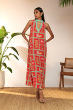 Red Checkmate Maxi Dress