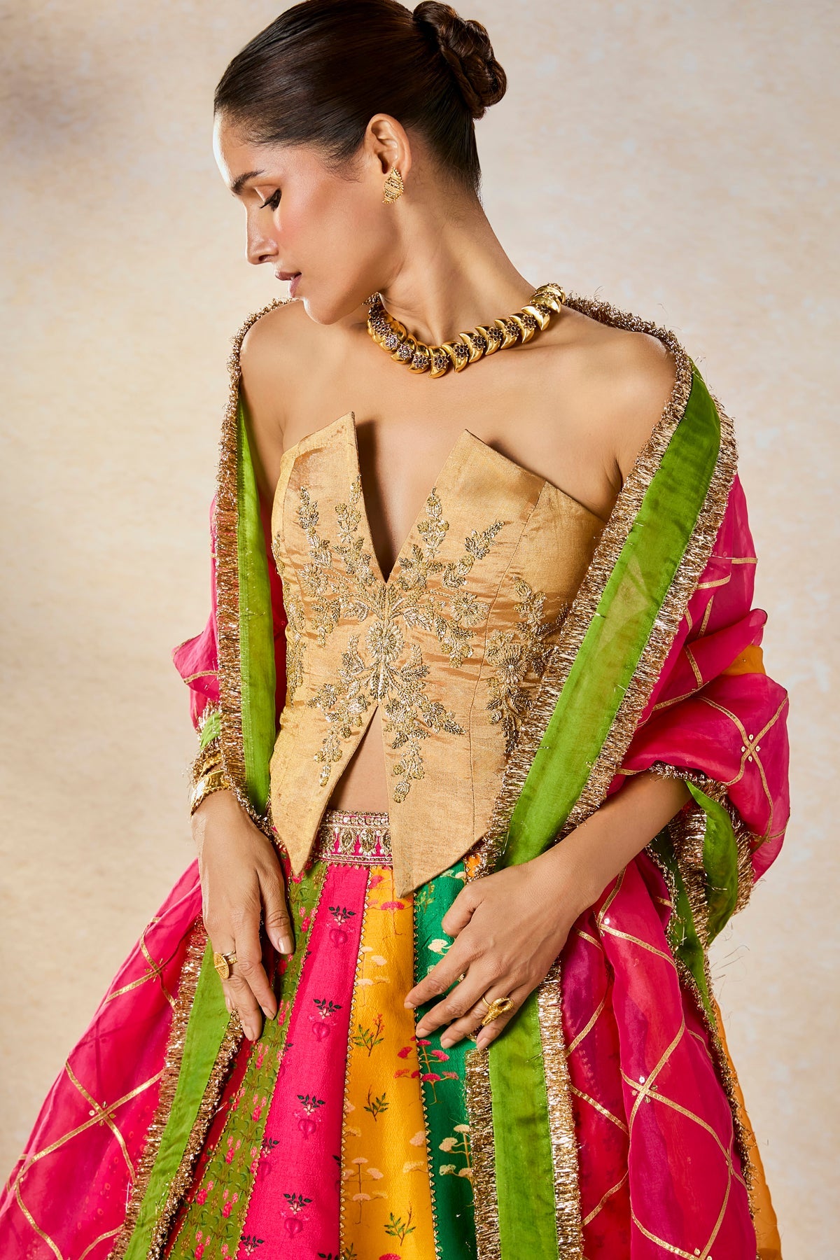 The Rainbow Barfi Lehenga
