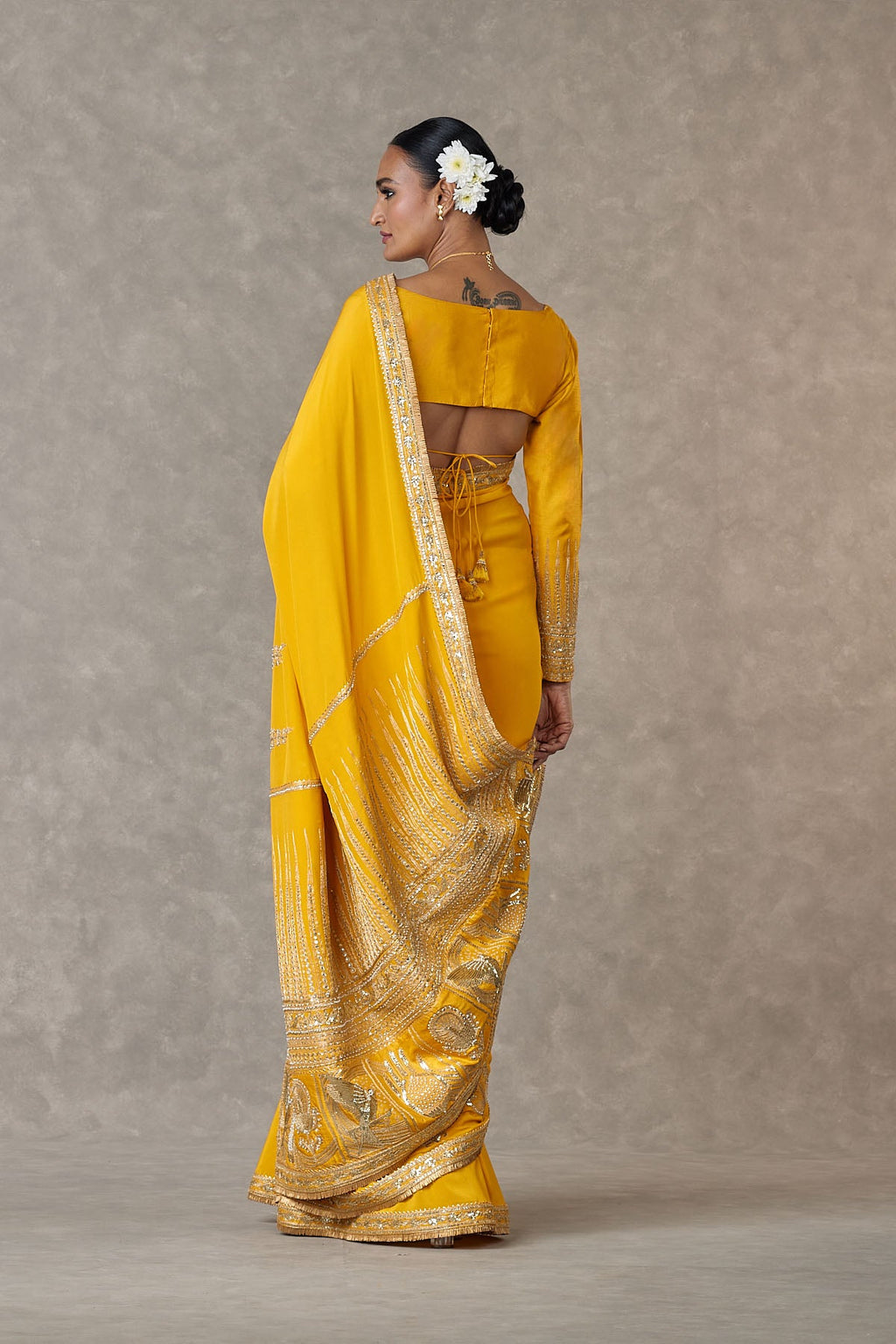 Yellow Son Patti Saree