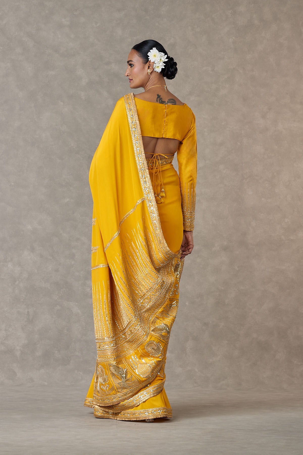 Yellow Son Patti Saree