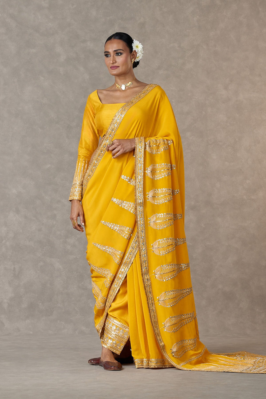 Yellow Son Patti Saree