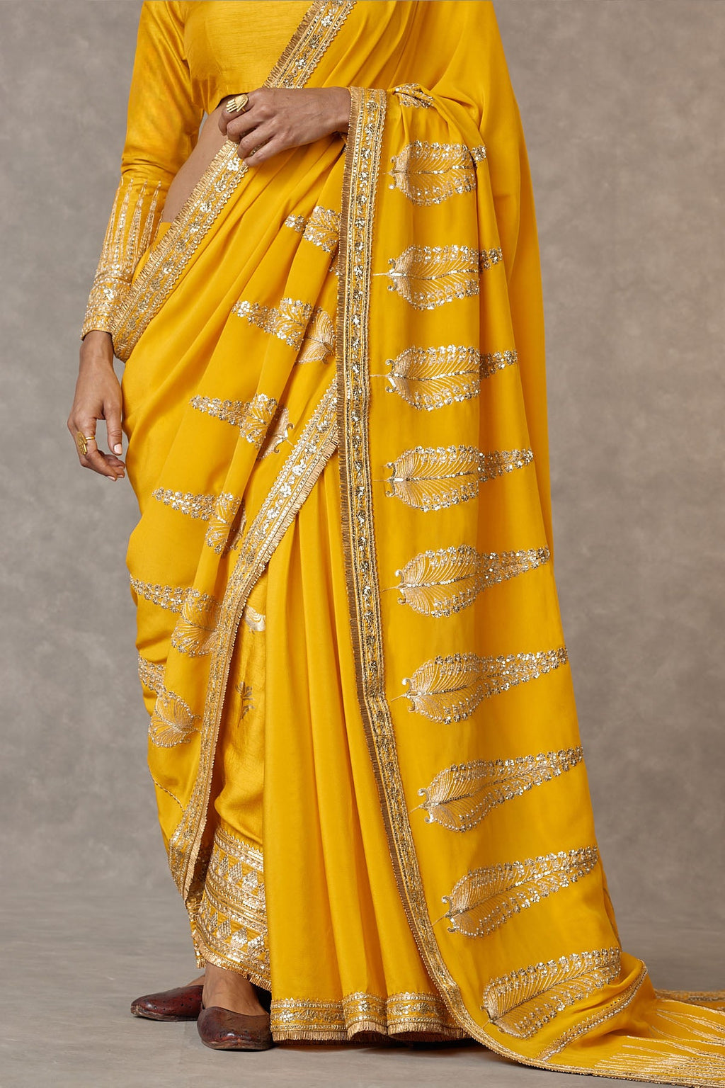 Yellow Son Patti Saree