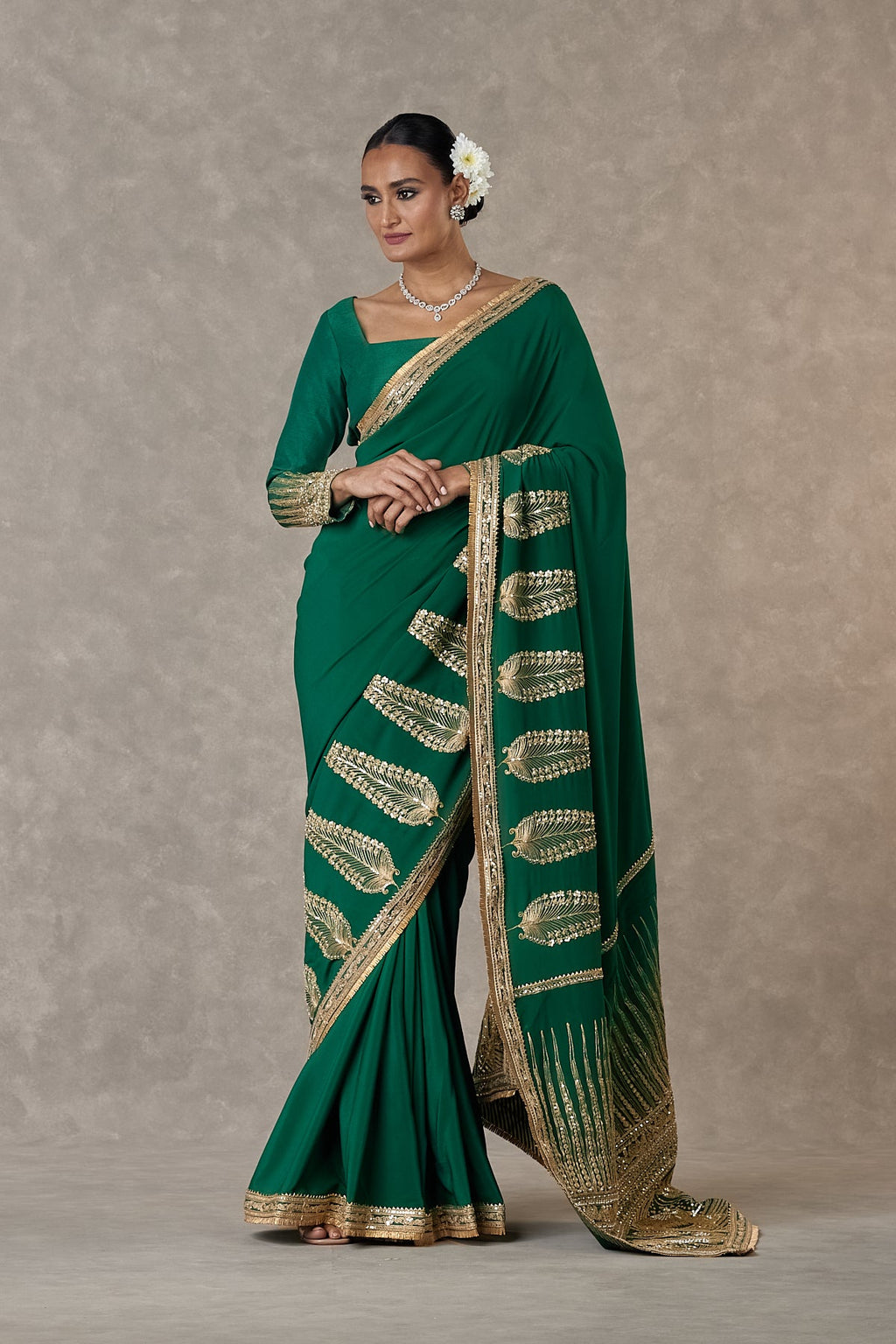 Dark green Son-Patti Saree