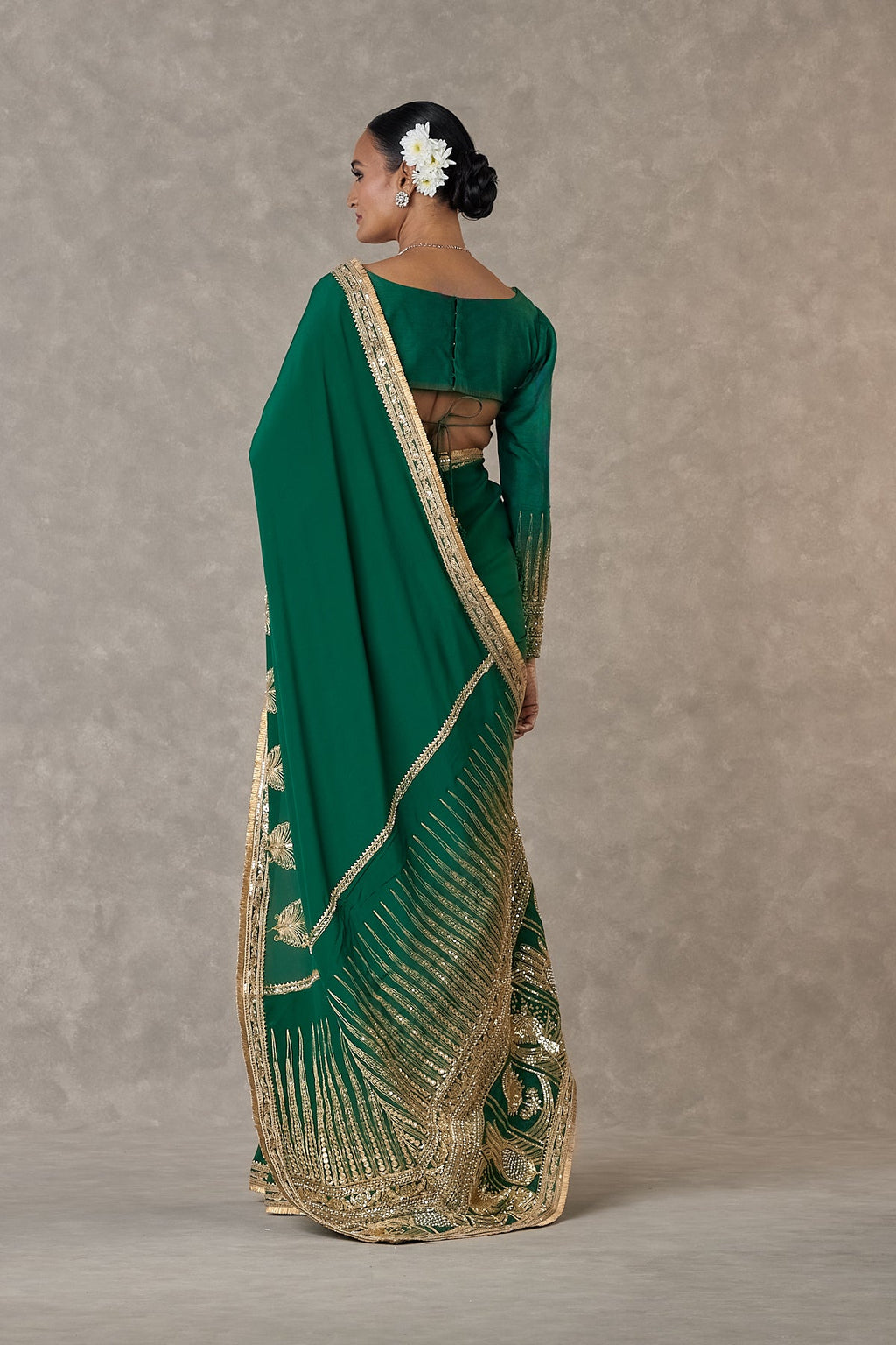 Dark green Son-Patti Saree