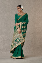 Dark green Son-Patti Saree