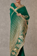 Dark green Son-Patti Saree