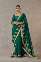 Dark green Son-Patti Saree