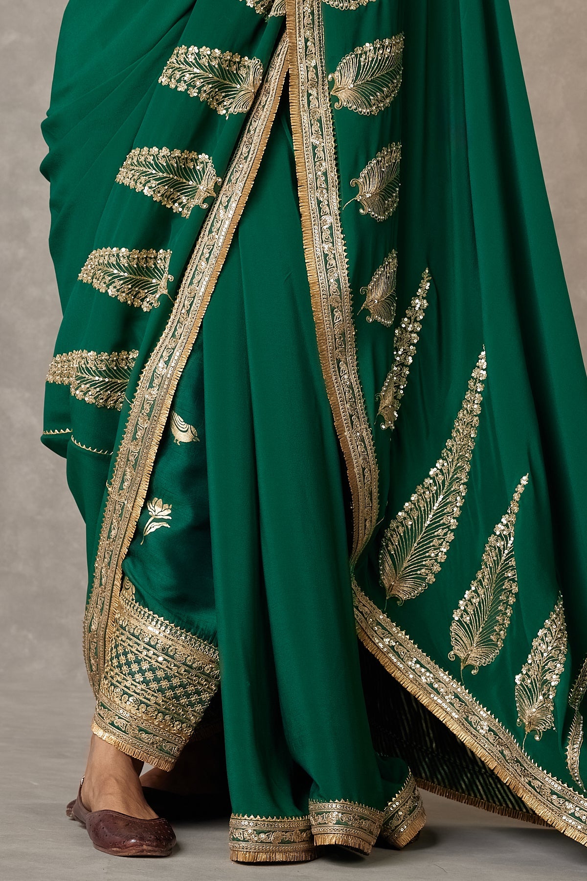 Dark green Son-Patti Saree