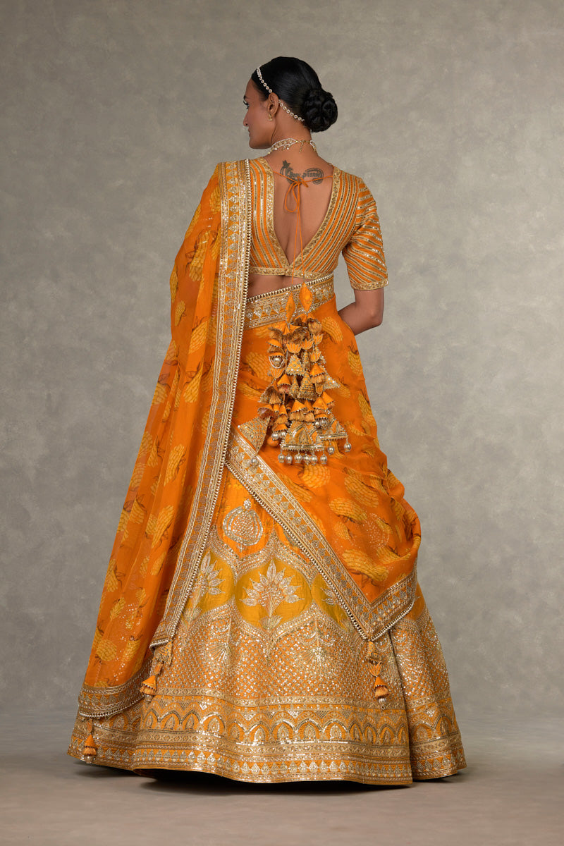 Rust Narangi-Bagh  Lehenga