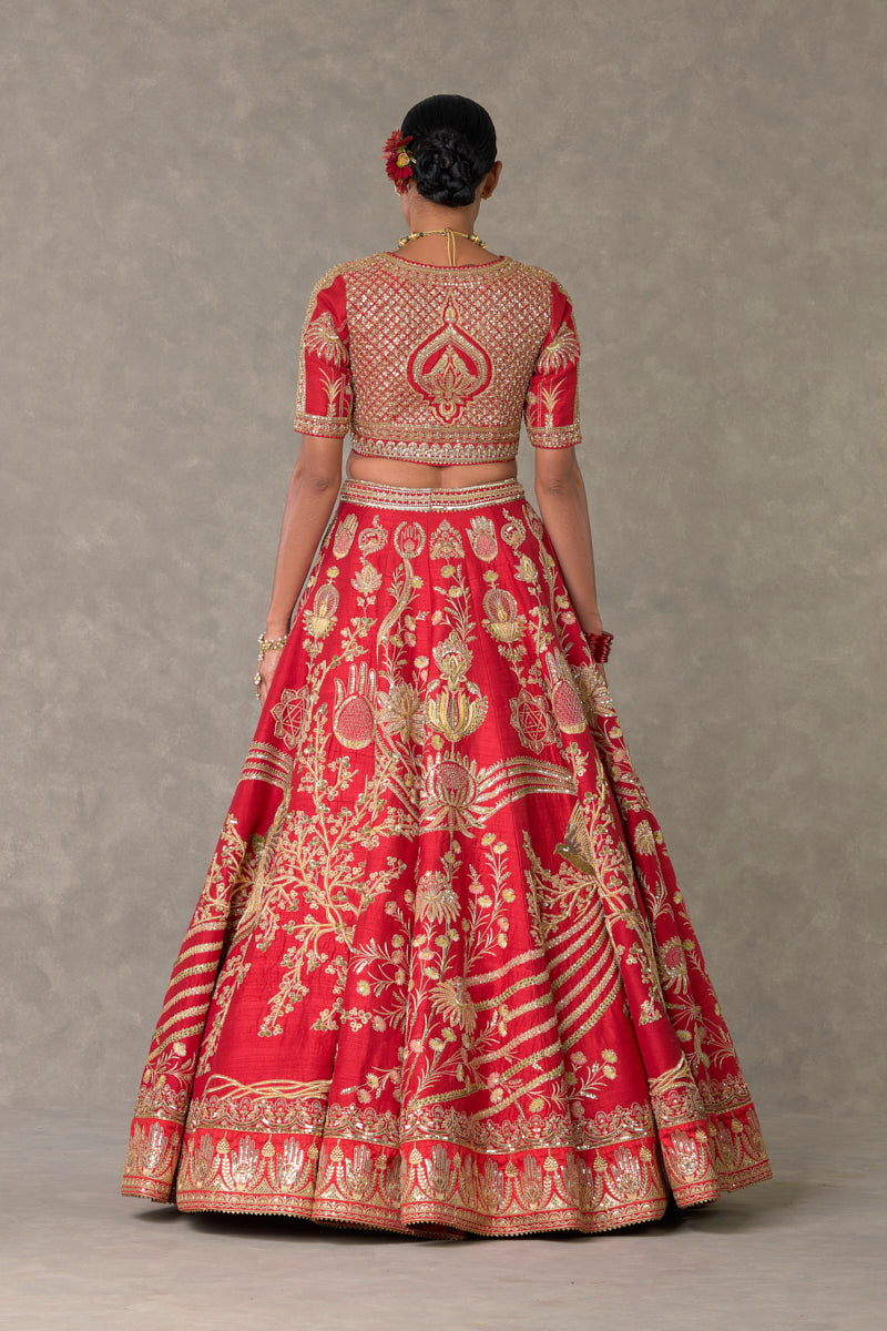 Red Bagh-E-Bahar Lehenga
